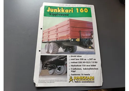 Junkkari 160 kippivaunu / Myyntiesite