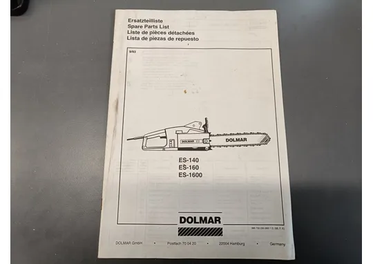 Dolmar ES-140, ES-160 ja ES-1600 / Moottorisahan varaosaluttelo