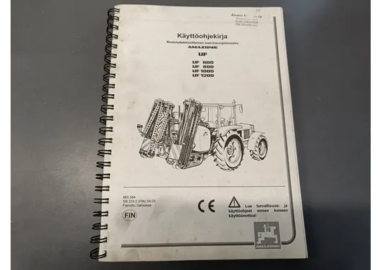 Amazon UF 600 / 800 / 1000 / 1200 / Kasvinsuojeluruiskun käyttöohjekirja