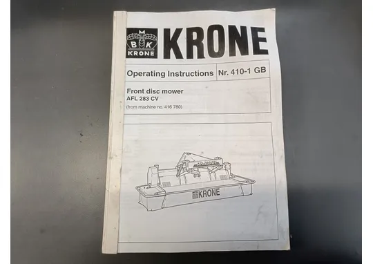Krone AFL 283 CV / Etuniittomurskain ohjekirja
