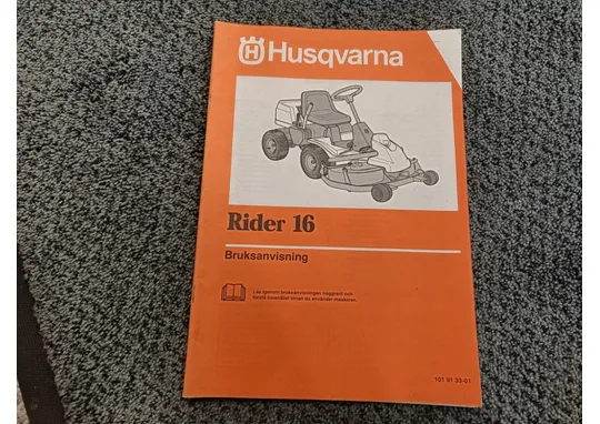 Husqvarna Rider 16 ruotsinkielinen / Ruohonleikkurin käyttöohjekirja