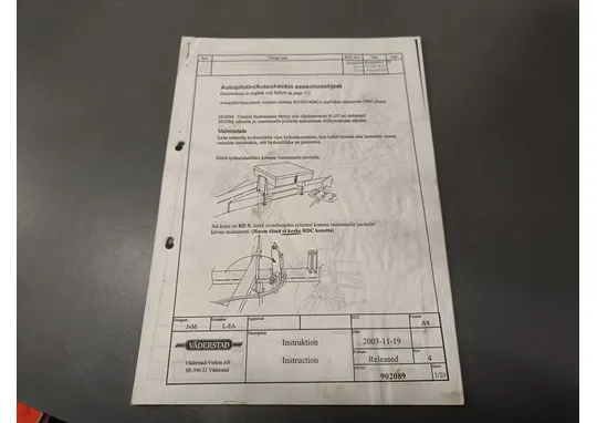 Väderstad autopilot / Asennusohjeet