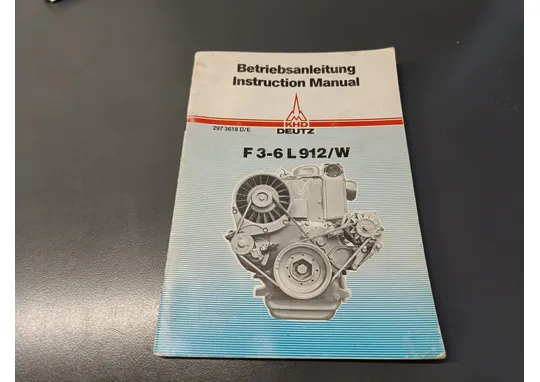 Deutz F 3- 6 L 912/W / Moottorin ohjekirja, saksankielinen
