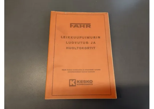 Fahr leikkuupuimuri / Luovutus ja huoltokortit, tyhjä ei täytetty