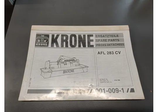 Krone AFL 283 CV / niittomurskaimen varaosaluettelo
