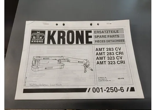 Krone AMT 283 CV- AMT 323 CRI / niittomurskaimen varaosaluettelo