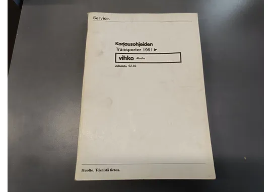 V.A.G Transporter / korjausohjeiden vihko alusta