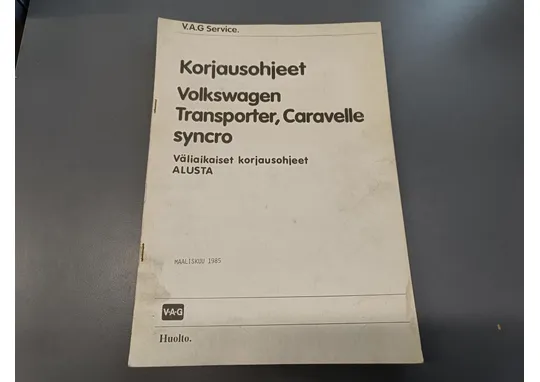 V.A.G Transporter Caravell / väliaikaiset korjausohjeet alusta