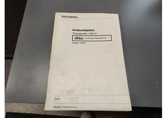 V.A.G VW Transporter / Korjausohjeiden vihko 5- käsivaihteisto