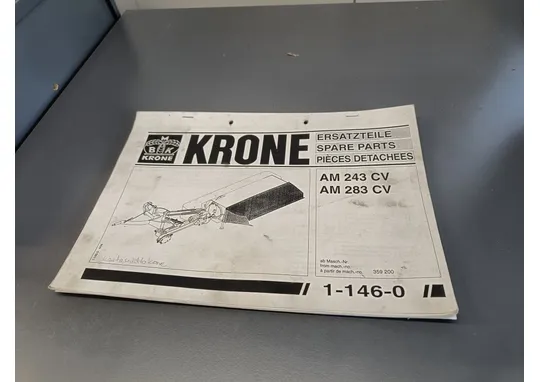 Krone AM 243 CV, AM 283 CV / Lautasmurskaimen varaosaluettelo