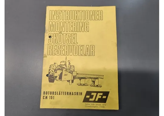 JF pyörivä ruohonleikkuri CM 151 / Varaosaluettelo ruotsinkielinen