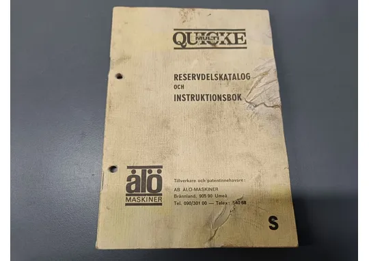 Quicke etukuormaajan (ruotsinkielinen) / Käyttöohjeet ja varaosaluettelo