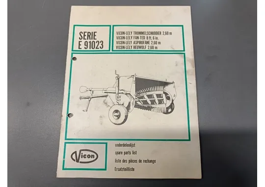 Vicon serie E 91023 / Pöyhimen varaosakirja