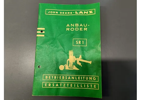 John Deere Lanz Anbau-roder SR1 / Perunannostokoneet käyttöohje ja varaosakirja