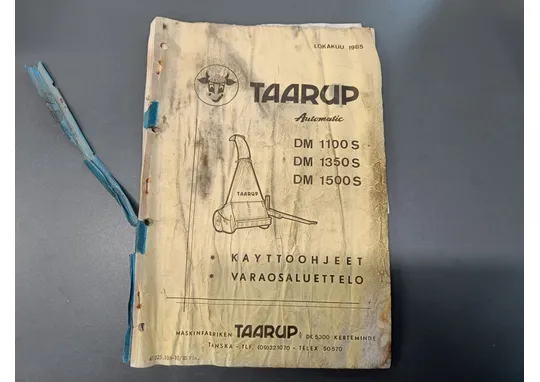 Taarup DM 1100 S, DM 1350 S, DM 1500 S / Niittosilppurin käyttöohje ja varaosaluettelo