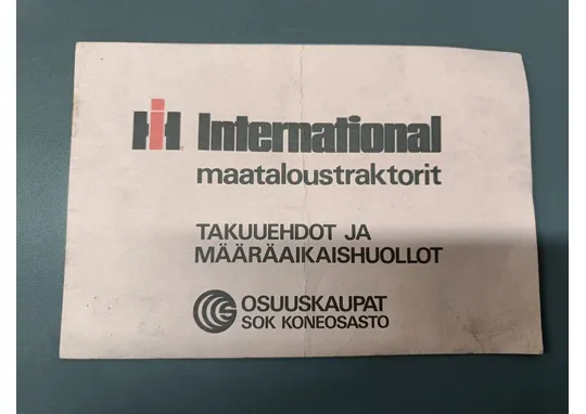 International maataloustraktorit / Takuuehdot ja määräaikaishuollot