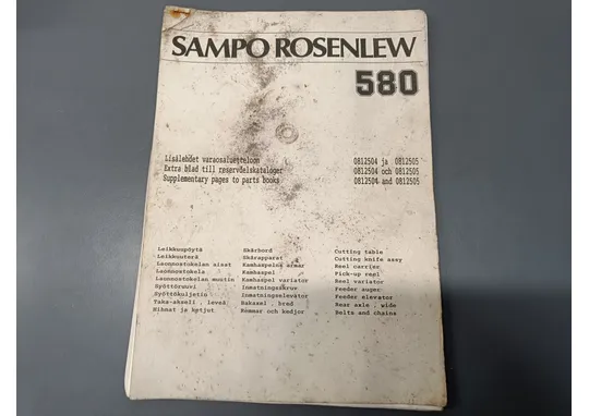 Sampo Rosenlew 580 lisälehdet / Varaosaluetteloon