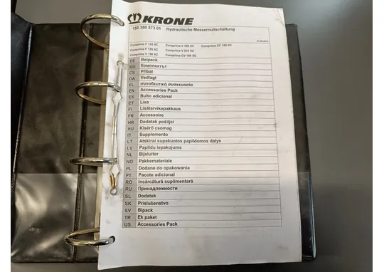 Krone Comprima hydr. terien poiskytkentä / Paalaimen asennusohjeet