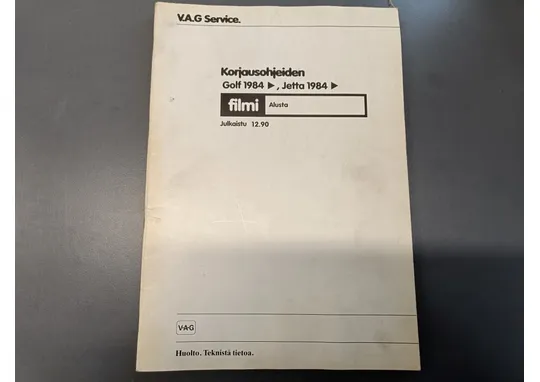 Korjausohjeiden Golf 1984 ja Jetta 1984 / Huolto ja teknistä tietoa, alusta