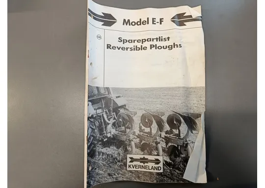 Kverneland kääntöaurojen Model E-F / Varaosaluettelo