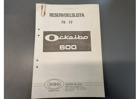 Ockelbo 1976 ja 1977, 600 / Moottorikelkan varaosaluettelo