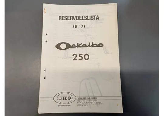 Ockelbo 1976 ja 1977, 250 / Moottorikelkan varaosaluettelo