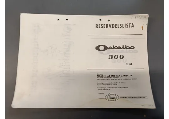Ockelbo 1973, 300 / Moottorikelkan varaosaluettelo