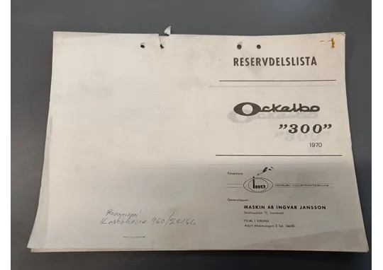 Ockelbo 1970, 300 / Moottorikelkan varaosaluettelo