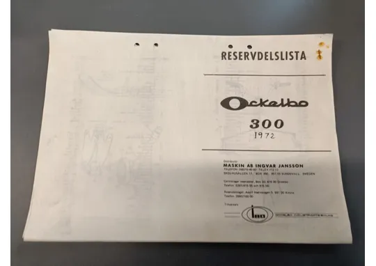 Ockelbo 1972, 300 / Moottorikelkan varaosaluettelo