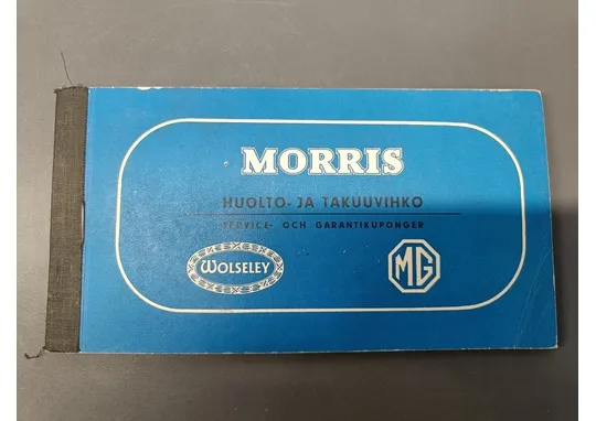 Morris huolto ja takuuvihko / Täytetty