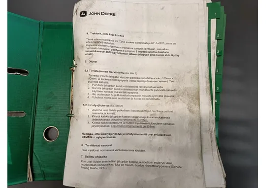 John Deere, Sampo ja Avant / Huolto- ja varaosatiedotteita