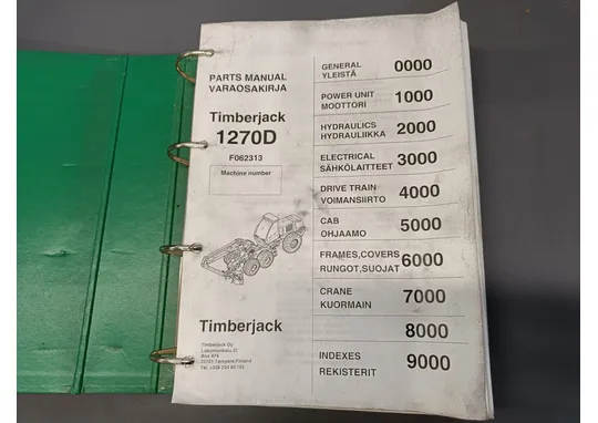 Timberjack 1270D metsäkone / Varaosaluettelo