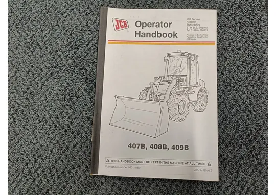JCB 407B, 408B, 409B käyttäjän opas / pyöräkuormaajan ohjekirja - ENG