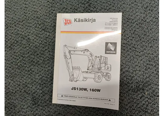 JCB JS130W, 160W / Käsikirja/ohjekirja
