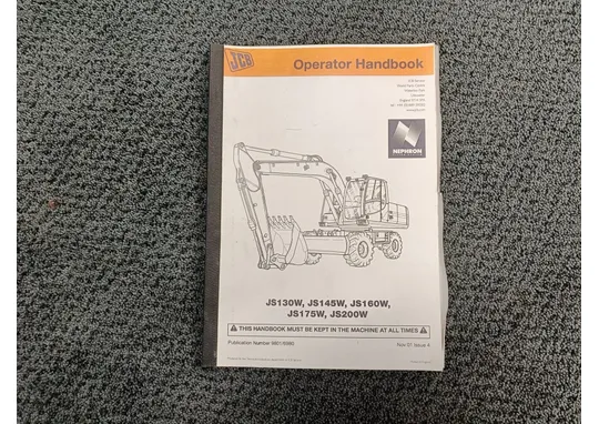 JCB JS130W, JS145W, JS160W, JS175W, JS200W / Käsikirja/ohjekirja