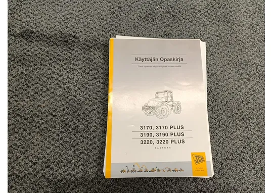 JCB 3170, 3170 PLUS, 3190,3190 PLUS / 3220, 3220 PLUS opaskirja / ohjekirja
