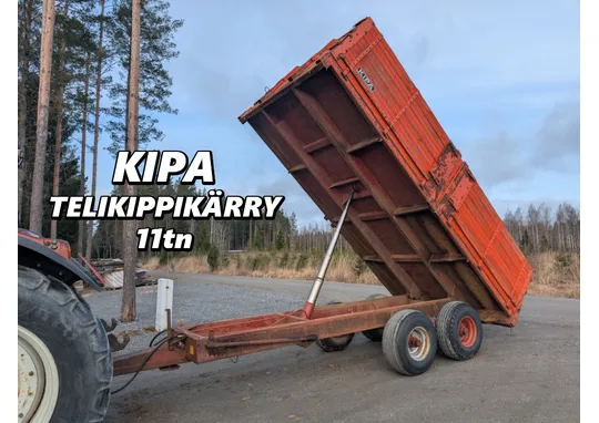 Kipa telikippikärry 11 tn - peltipohja / Hydrauliset jarrut, alvillinen, katso video!
