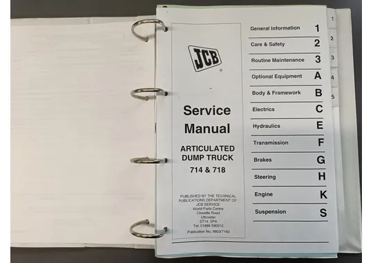 JCB 714 & 718 / Dumpperin korjaamokäsikirja
