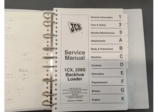 JCB 1CX, 208S / Kaivurikuormaaja korjaamokäsikirja