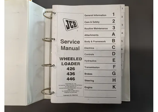 JCB 426, 436, 446 / Pyöräkuormaaja korjaamokäsikirja