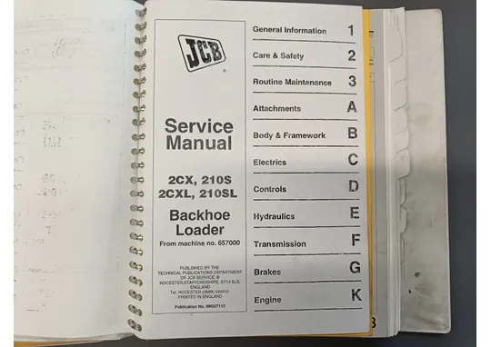 JCB 2CX, 210L, 2CXL, 210SL / Kaivurikuormaaja korjaamokäsikirja
