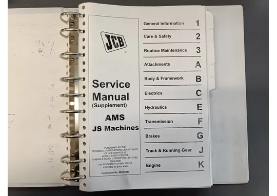 JCB JS AMS supplement / Täydennyskäsikirja / supplement handbook