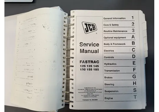 JCB FASTRAC 125, 135, 145, 150, 155, 185 / Traktori korjaamokäsikirja / service manual