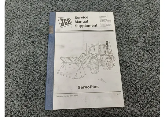 JCB Service Manual Supplement ServoPlus / Englanninkielinen Huoltokirja