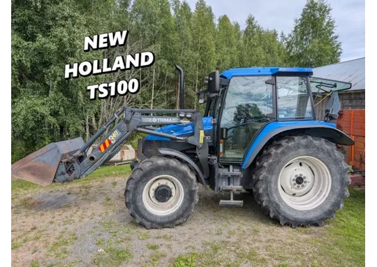 New Holland TS100 etukuormaajalla / Ryömintävaihteella ja ilmastoinnilla