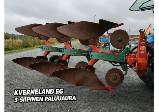 Kverneland EG 3-siipinen paluuaura, video / hydr. viilunsäätö, kiekkoleikkurit, kuorimet!