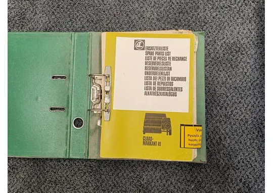 Claas Markant 41 / Paalaimen varaosakirja / Ei suomenkieltä