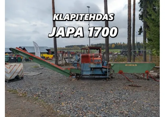 Japa 1700 klapitehdas, puunnostaja ja painaja / Syöttökuljetin, 400cm poistokuljetin, video!