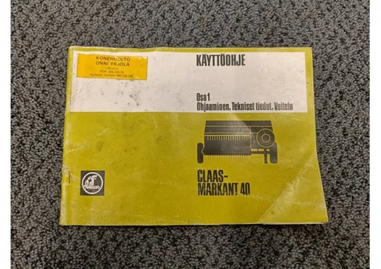 Claas Markant 40 paalaimen / Käyttöohje / Osa 1