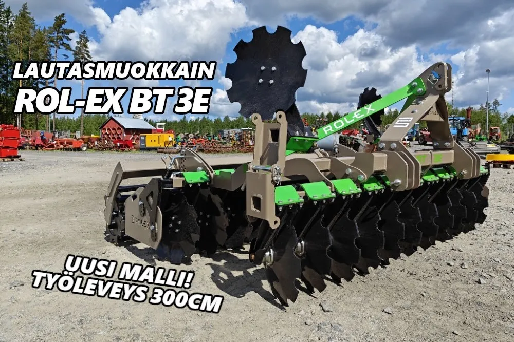 Rol-Ex BT 3E - 300cm lautasmuokkain / Mekaanisella putkipakkerilla